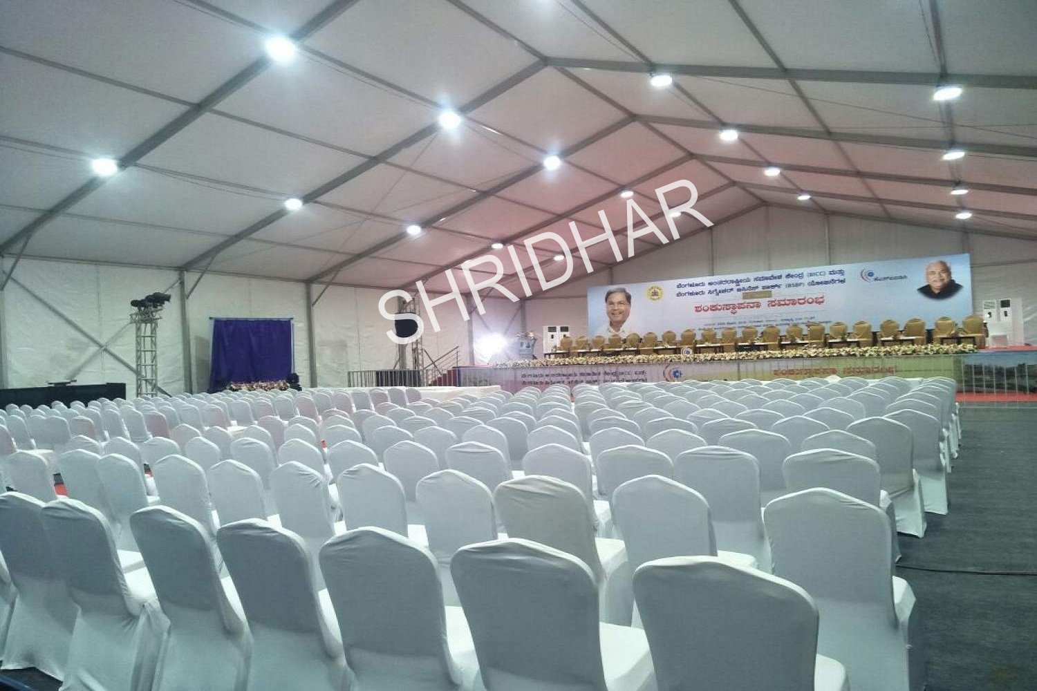 tents chairs wooden stages and lighting for rent for conferences in bangalore shridhar tent house